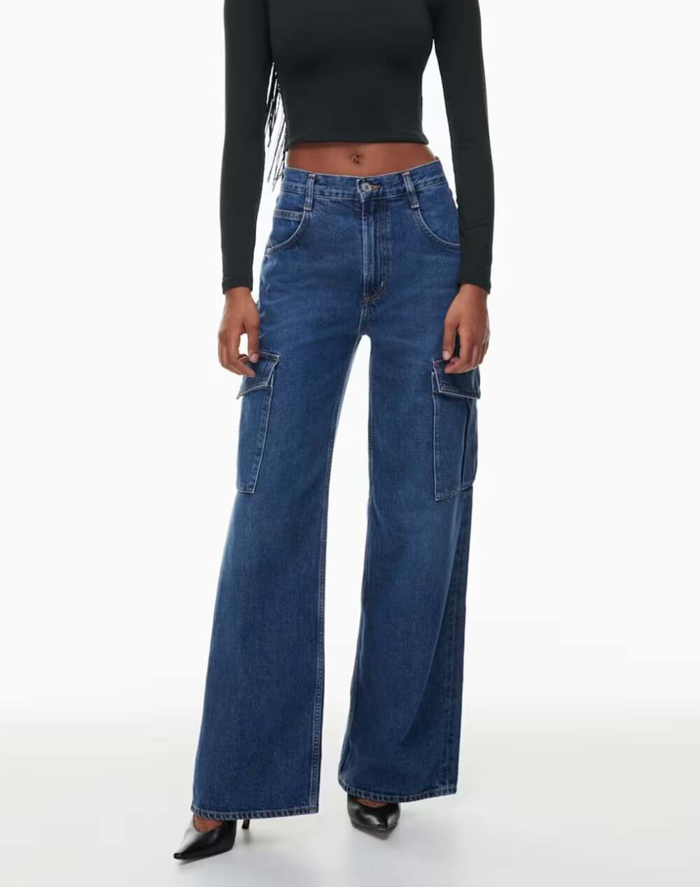 Agolde Minka Cargo Jean in Path Medium Wash Size 27 Baggy